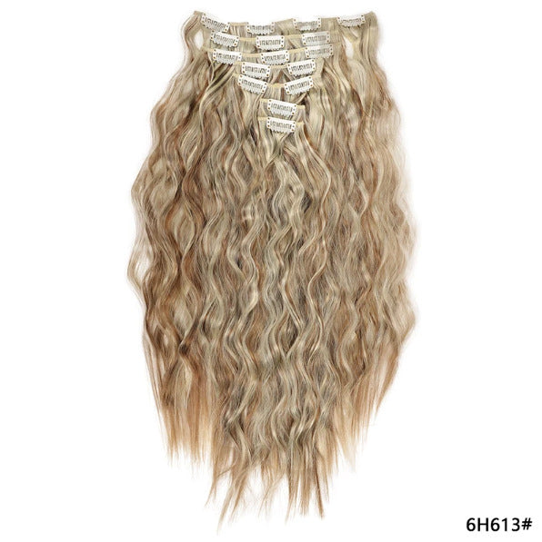 White Smoke Dynamic 7-Piece Corn Perm Extension - Retro Wave (Water Wave Texture) Hair Extension