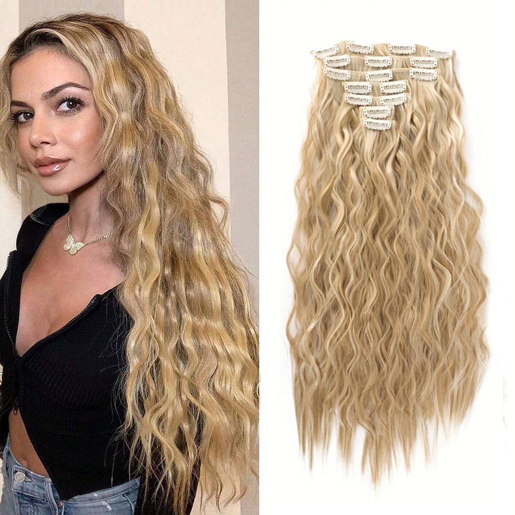 White Smoke Dynamic 7-Piece Corn Perm Extension - Retro Wave (Water Wave Texture) Hair Extension