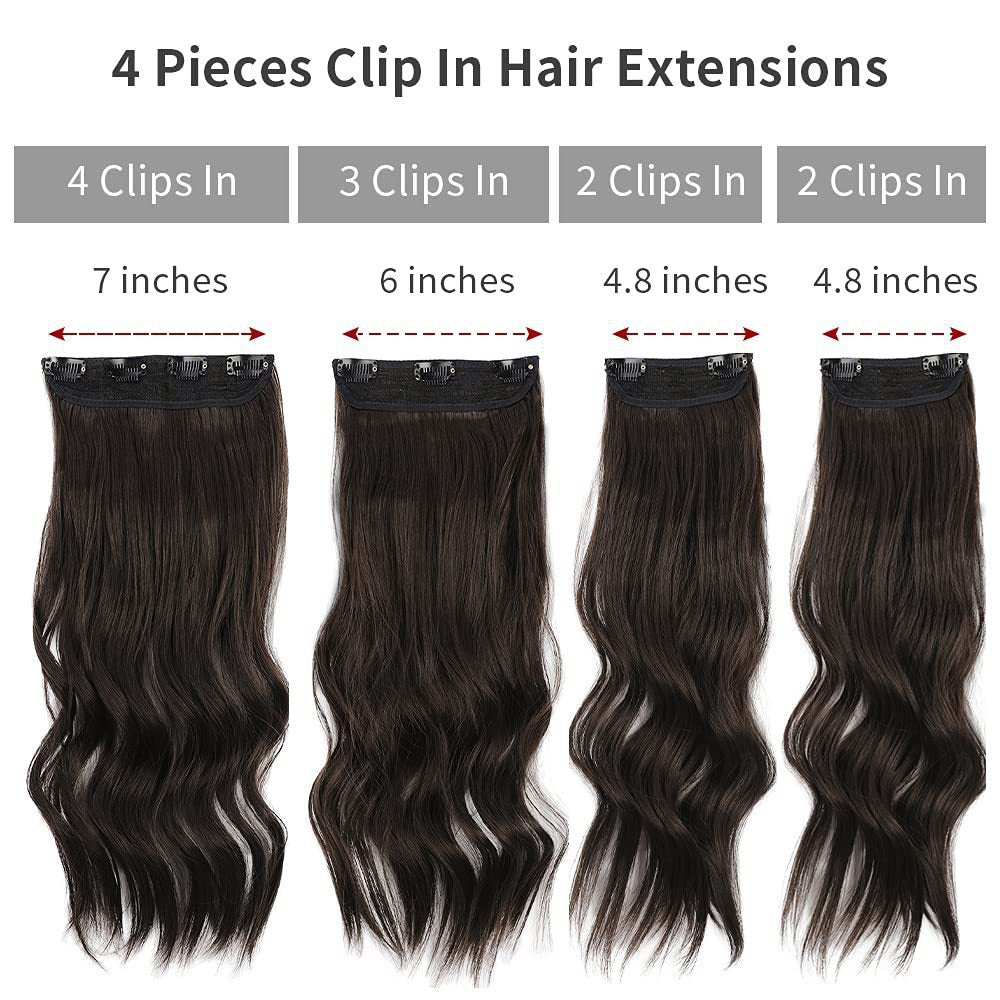White Smoke Voluminous Water Wave 4-Piece Clip-In - Western Glamour (Long Curly Texture) Hair Extension