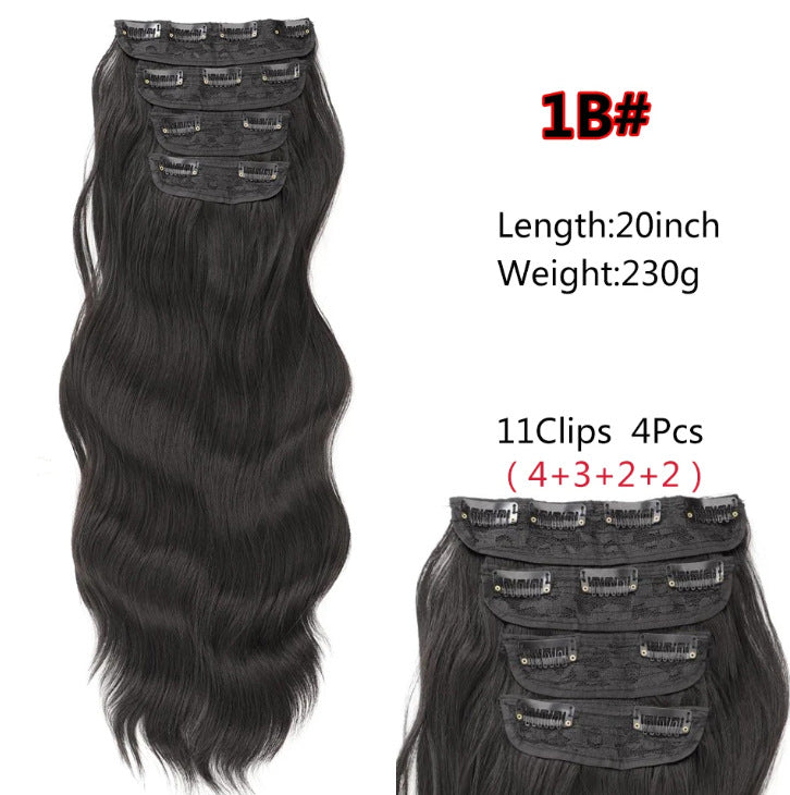 White Smoke Voluminous Water Wave 4-Piece Clip-In - Western Glamour (Long Curly Texture) Hair Extension