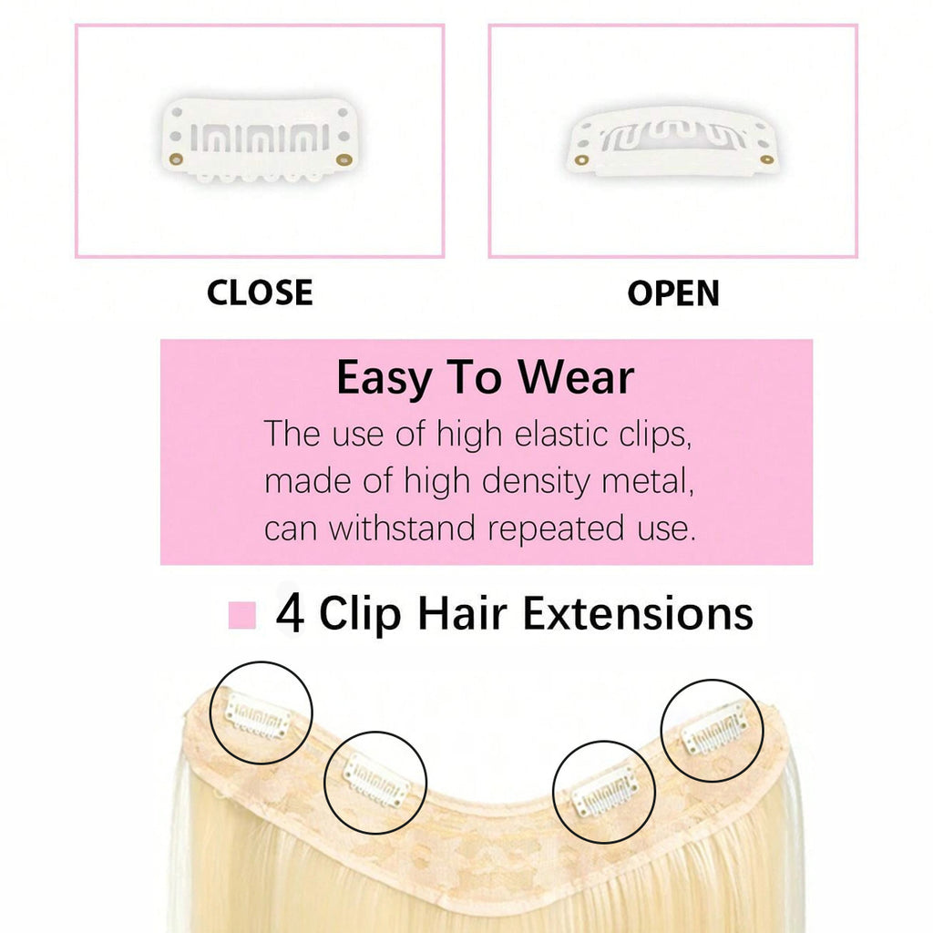White Smoke Architectural V-Shape Extension - Runway Sleek (28-Inch One-Piece) Hair Extension