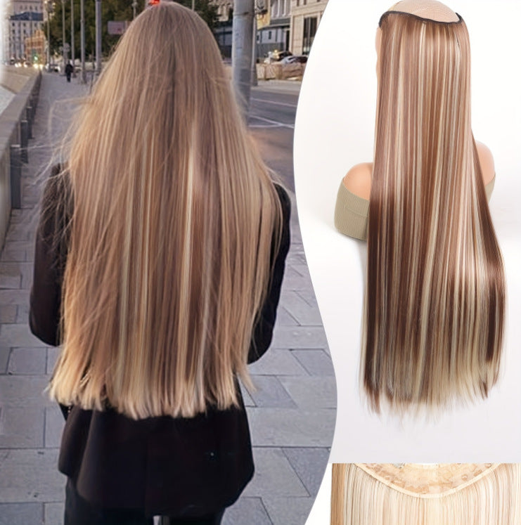 White Smoke Architectural V-Shape Extension - Runway Sleek (28-Inch One-Piece) Hair Extension
