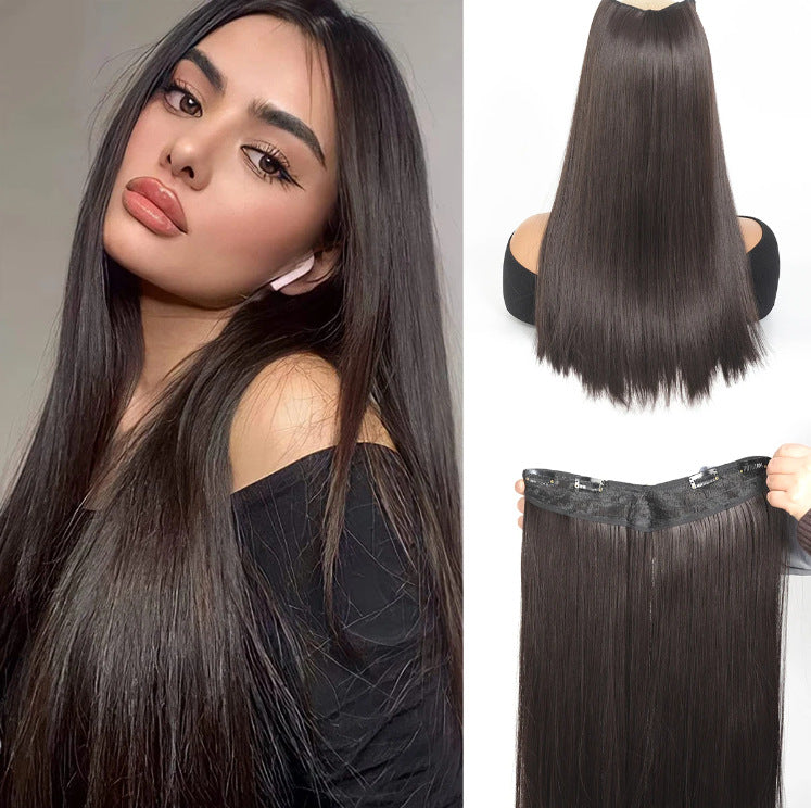 White Smoke Architectural V-Shape Extension - Runway Sleek (28-Inch One-Piece) Hair Extension