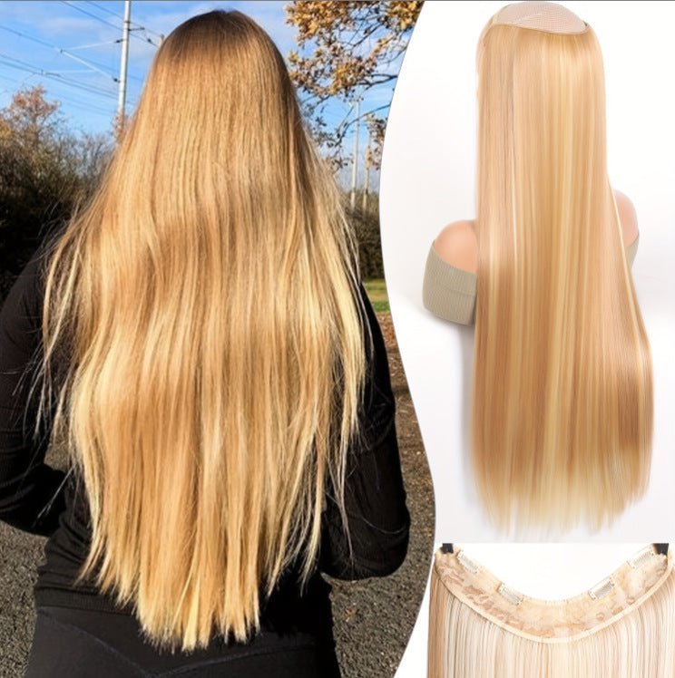 White Smoke Architectural V-Shape Extension - Runway Sleek (28-Inch One-Piece) Hair Extension