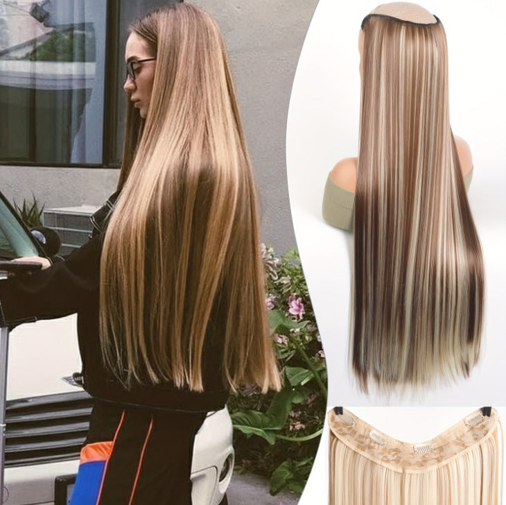 White Smoke Architectural V-Shape Extension - Runway Sleek (28-Inch One-Piece) Hair Extension