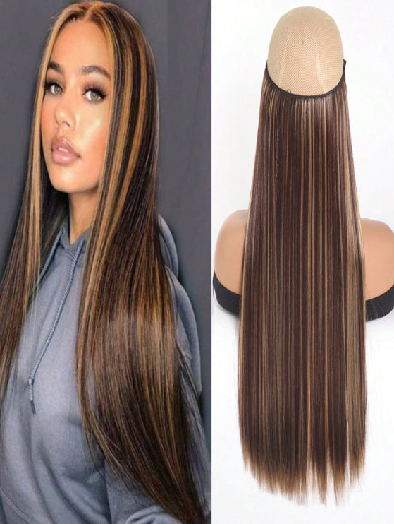White Smoke Secret Length Halo Extension - Stealth Glamour (20-32 Inch Invisible Wire) Hair Extension