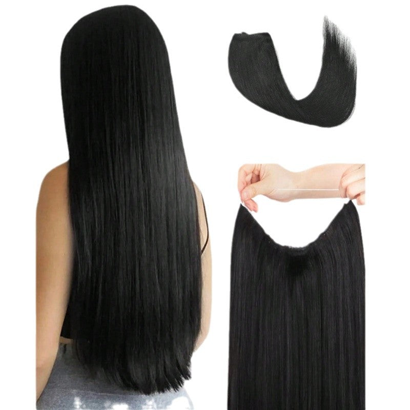 White Smoke Secret Length Halo Extension - Stealth Glamour (20-32 Inch Invisible Wire) Hair Extension