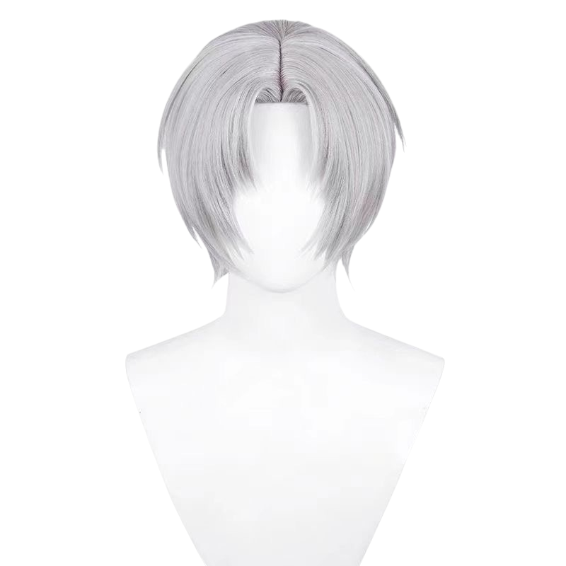 White Smoke Charlie Su Cosplay Wig - Light and Night (Silver Grey Center Part) (FEVERCOS)