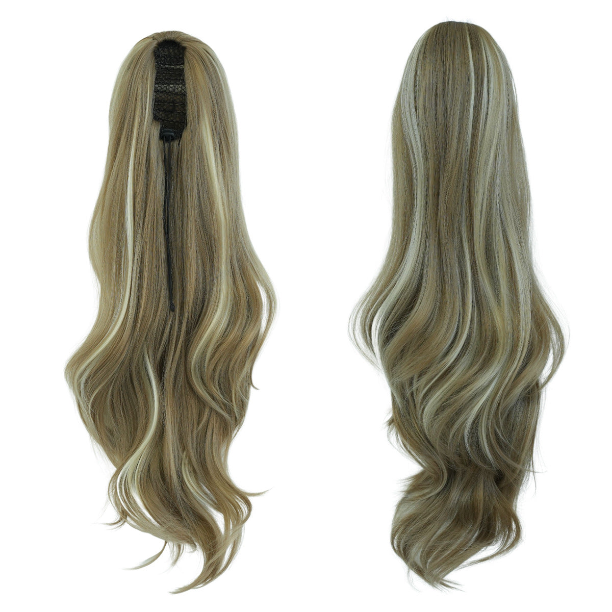 White Smoke 28-Inch Deep Wave Drawstring Ponytail - Accessory Collection (Curly Extension) (FEVERCOS)