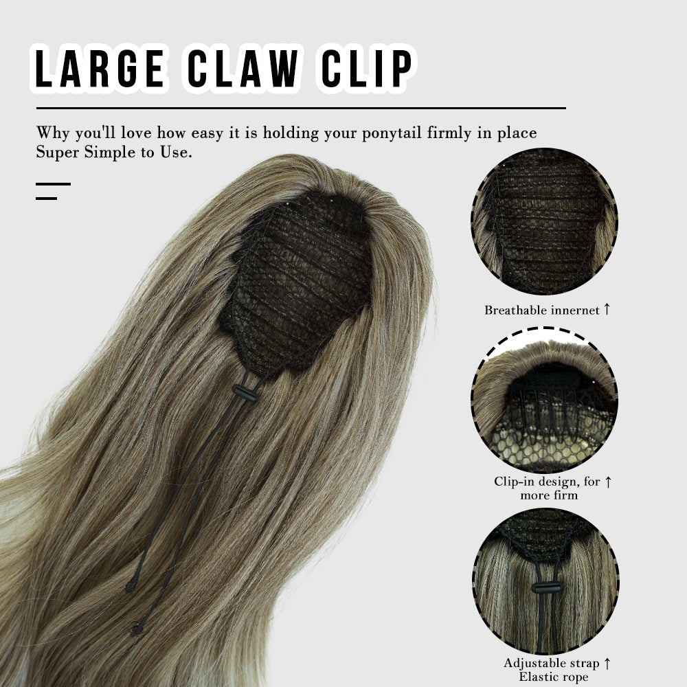 Lavender 28-Inch Deep Wave Drawstring Ponytail - Accessory Collection (Curly Extension) (FEVERCOS)