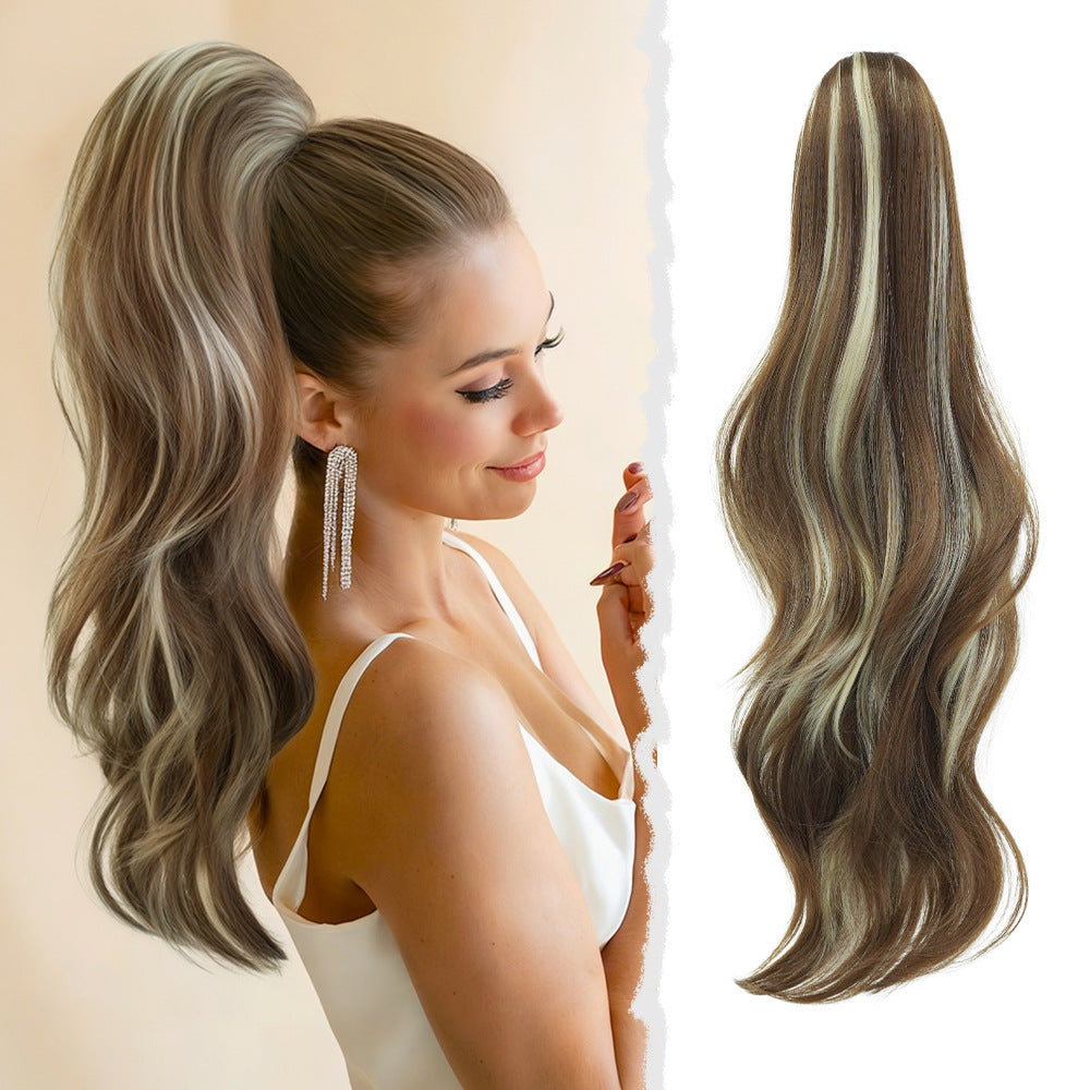 White Smoke 28-Inch Deep Wave Drawstring Ponytail - Accessory Collection (Curly Extension) (FEVERCOS)