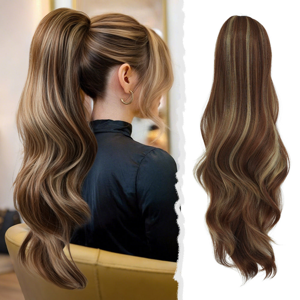 White Smoke 28-Inch Deep Wave Drawstring Ponytail - Accessory Collection (Curly Extension) (FEVERCOS)