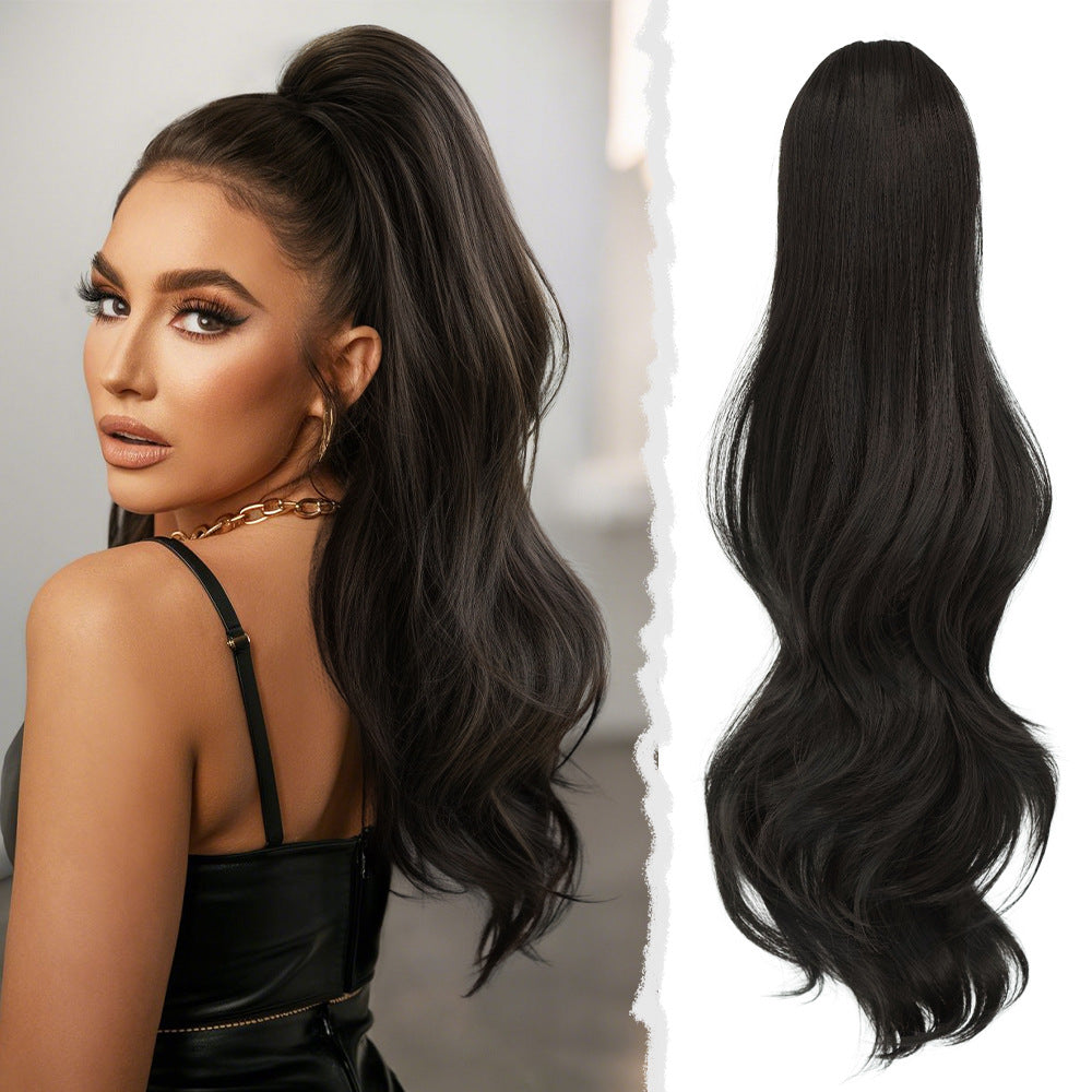 White Smoke 28-Inch Deep Wave Drawstring Ponytail - Accessory Collection (Curly Extension) (FEVERCOS)