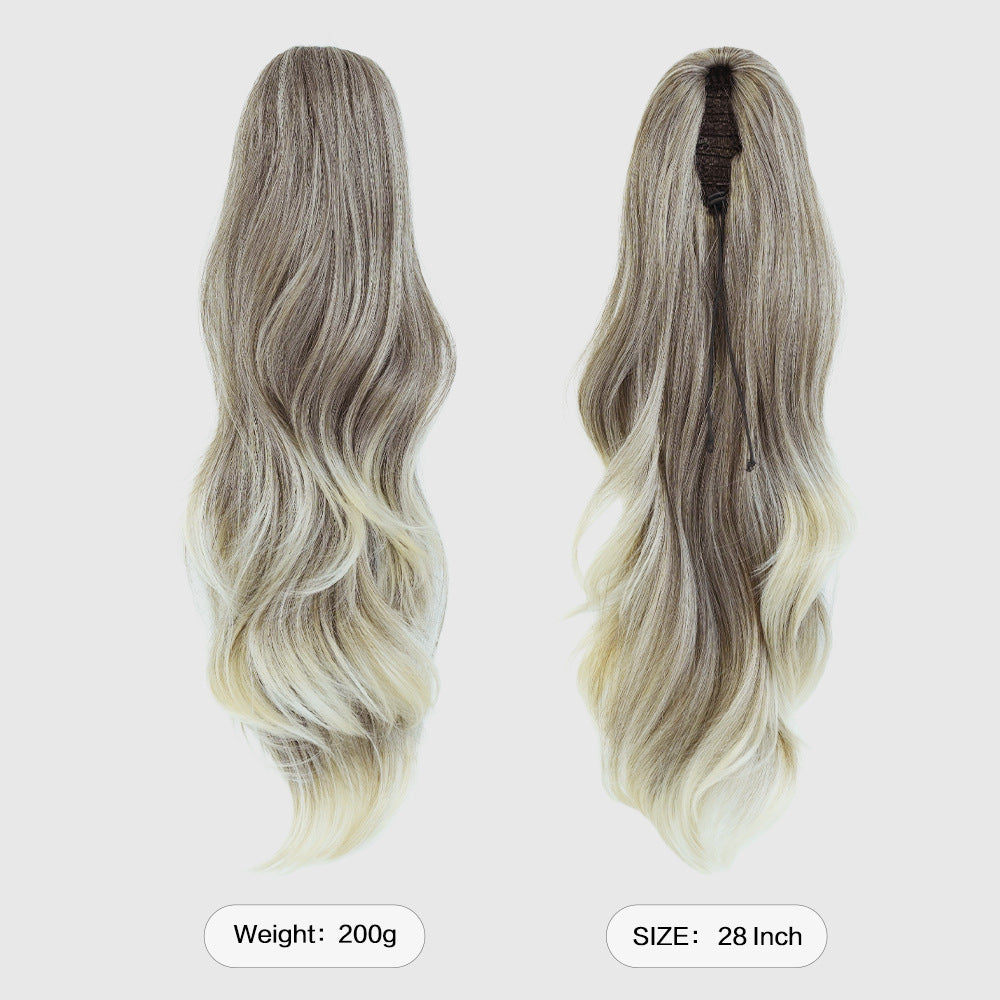 Lavender 28-Inch Deep Wave Drawstring Ponytail - Accessory Collection (Curly Extension) (FEVERCOS)
