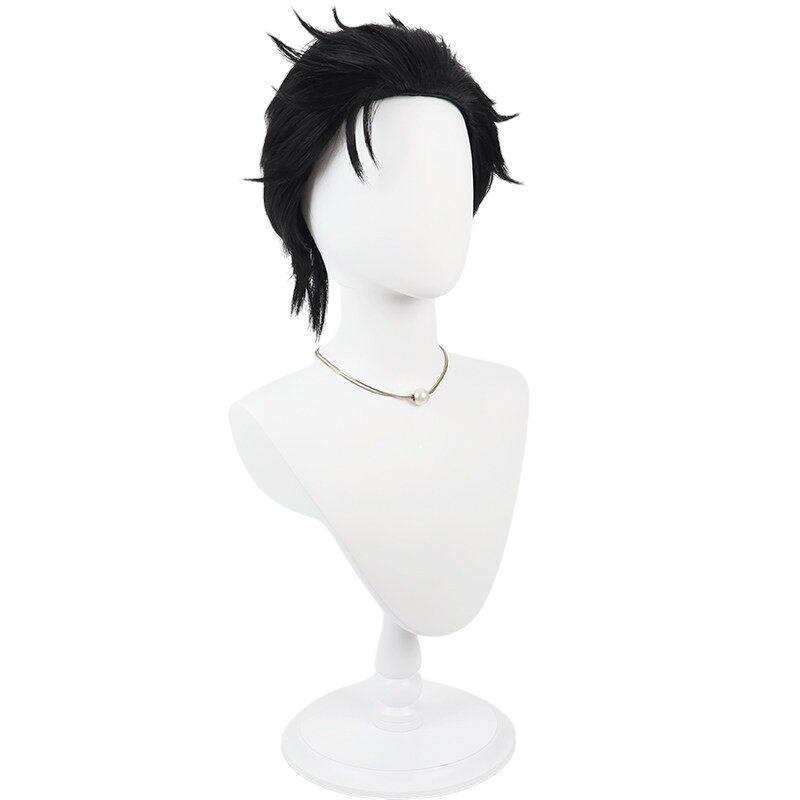 White Smoke Higuruma Hiromi Cosplay Wig - Sorcerer Battle (Black Teased Short) (FEVERCOS)