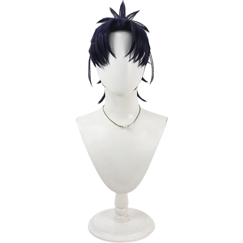 Light Gray Koheita Nanamatsu Cosplay Wig - Nintama Rantaro (Blue/Purple Spiky) (FEVERCOS)