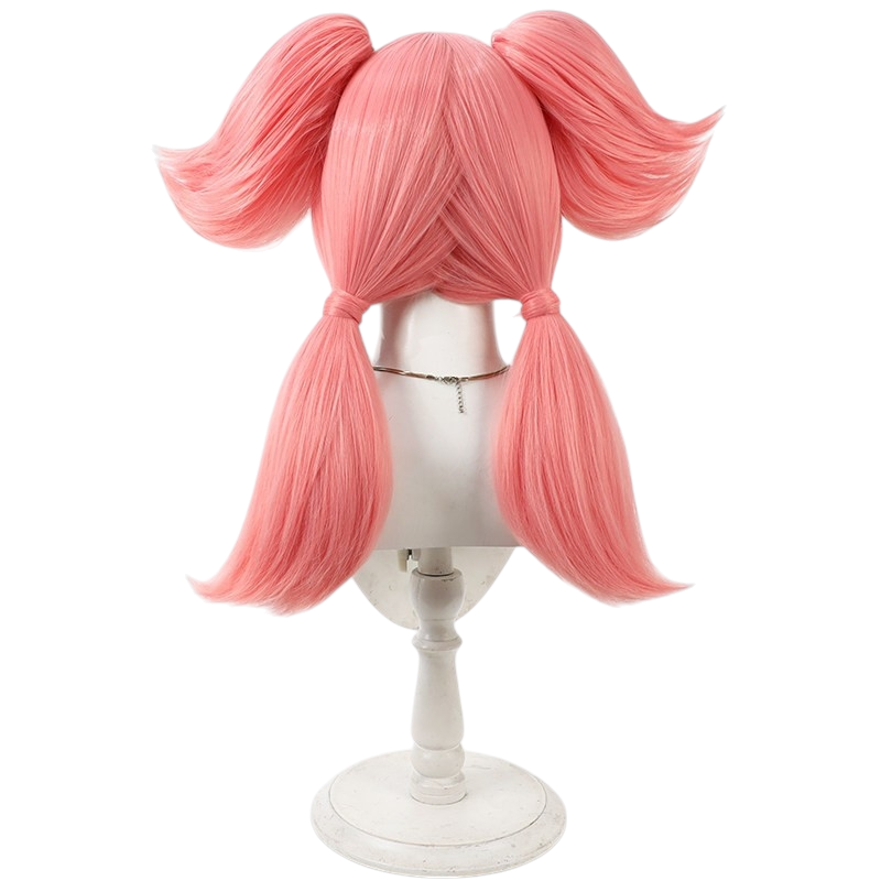 White Smoke Aria Cosplay Wig - Zenless Zone Zero (Pink Detachable Twin Tails) (FEVERCOS)