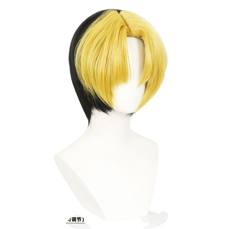 White Smoke Hikaru Shindo Cosplay Wig - Hikaru no Go (Gold and Black Spliced) (FEVERCOS)