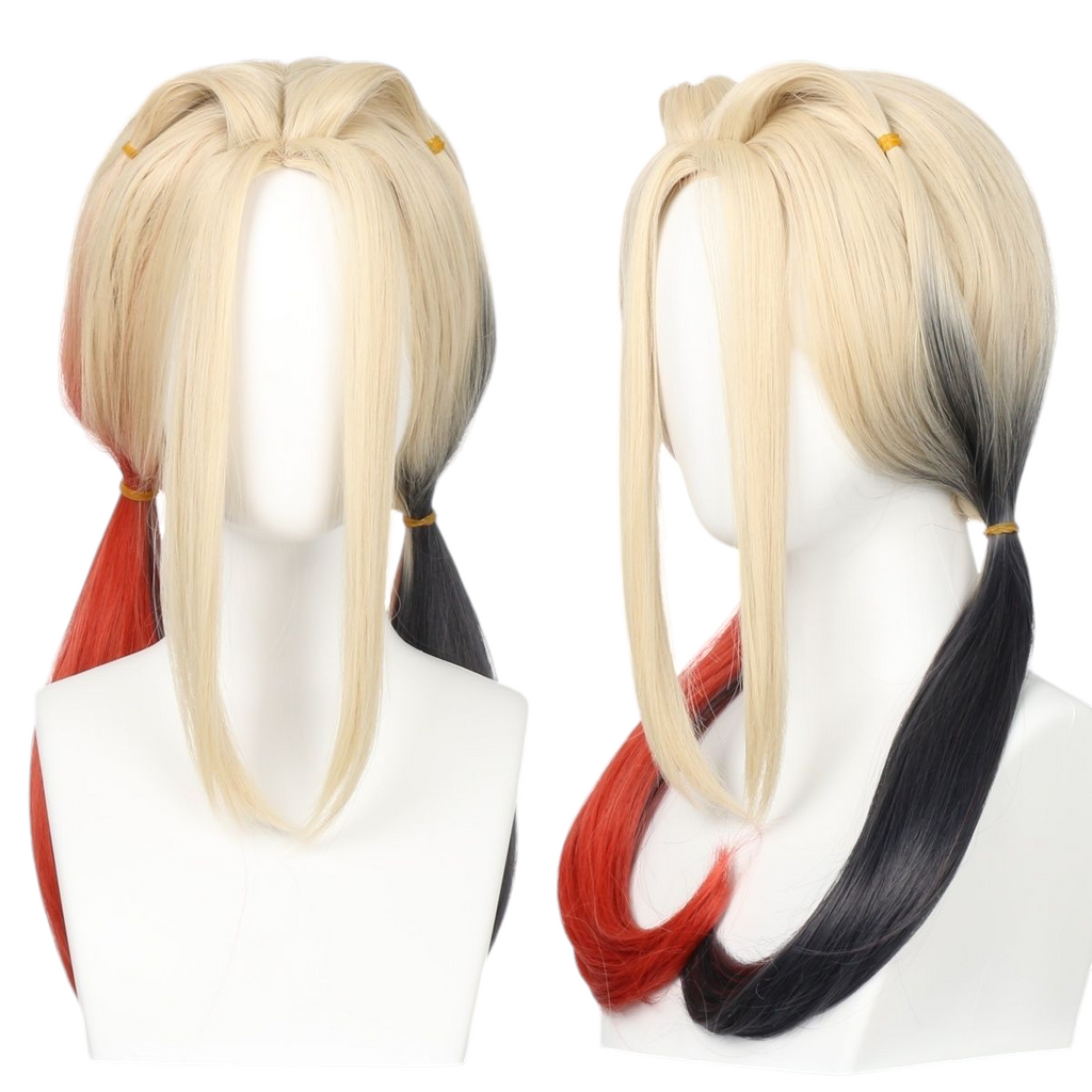 White Smoke Harley Quinn Cosplay Wig - Chaotic Antihero (Gradient Twin Tails) (FEVERCOS) joker