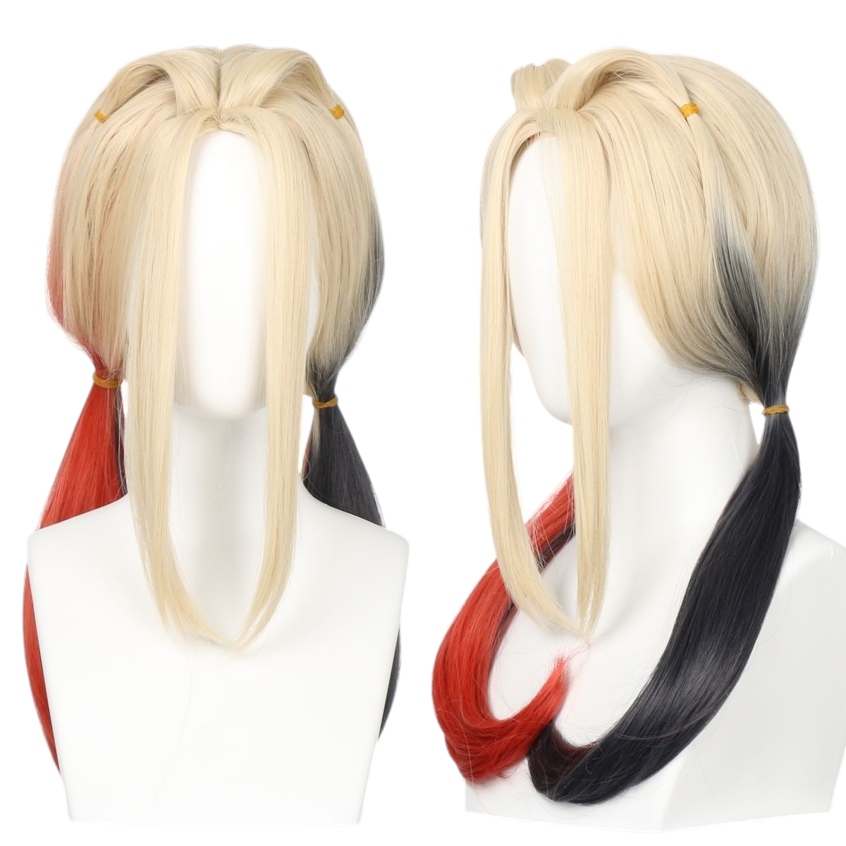 White Smoke Harley Quinn Cosplay Wig - Chaotic Antihero (Gradient Twin Tails) (FEVERCOS) joker