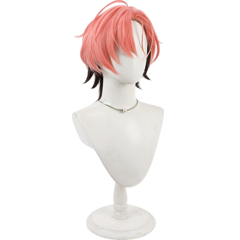 White Smoke Mashu Kudou Cosplay Wig - Ensemble Stars!! (Orange/Pink Layered Scalp) (FEVERCOS)