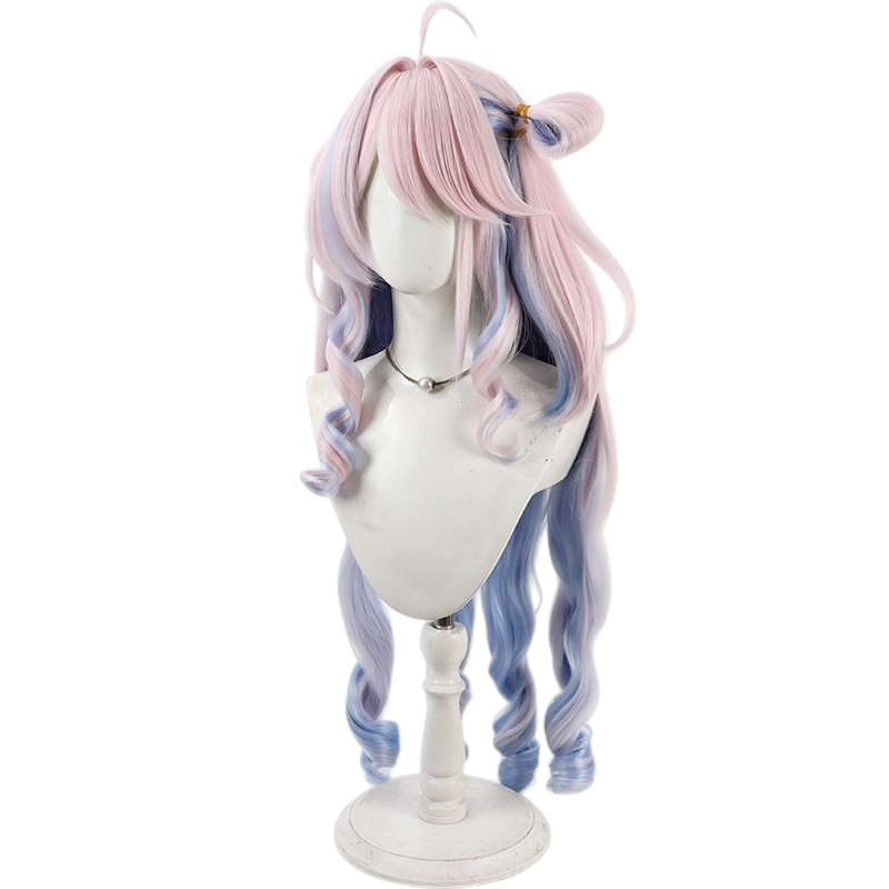 White Smoke Danya Cosplay Wig - Wuthering Waves (Voluminous Pink Spiral Curls) (FEVERCOS)