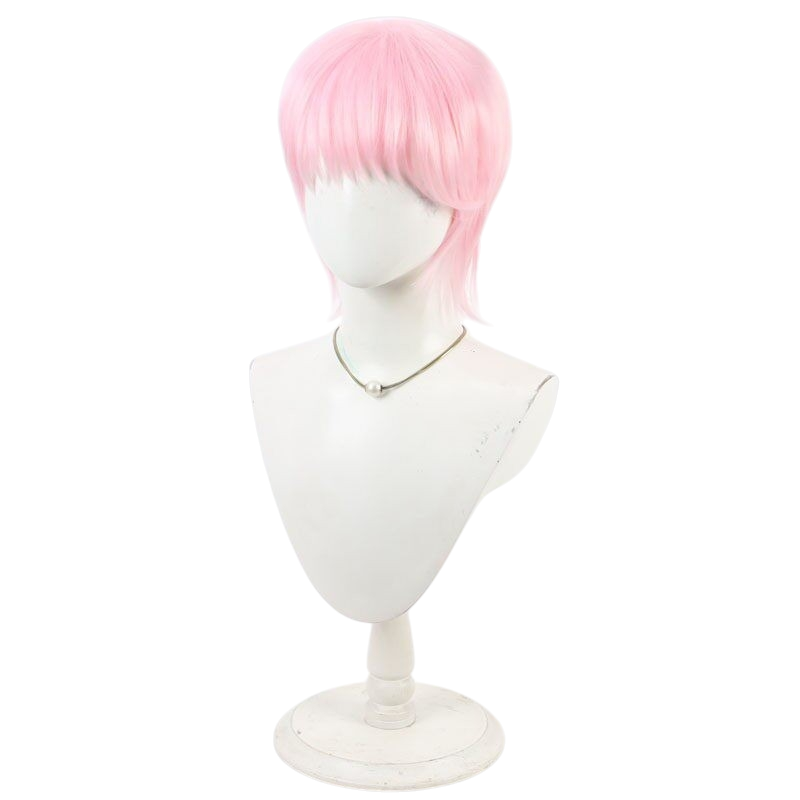 White Smoke Yui Kawa Cosplay Wig - High School! Kimengumi (Pink Short) (FEVERCOS)