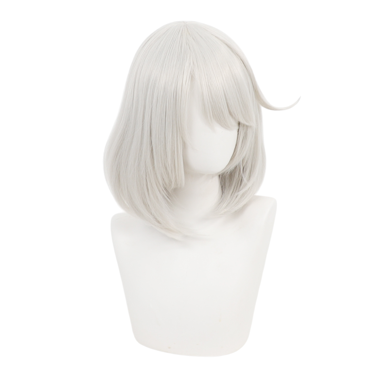 White Smoke Elphelt Valentine Cosplay Wig - Guilty Gear (Silver Bob Scalp) (FEVERCOS)