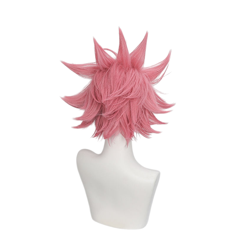 White Smoke Natsu Dragneel Cosplay Wig - Fairy Tail (Pink Teased Spiky) (FEVERCOS)