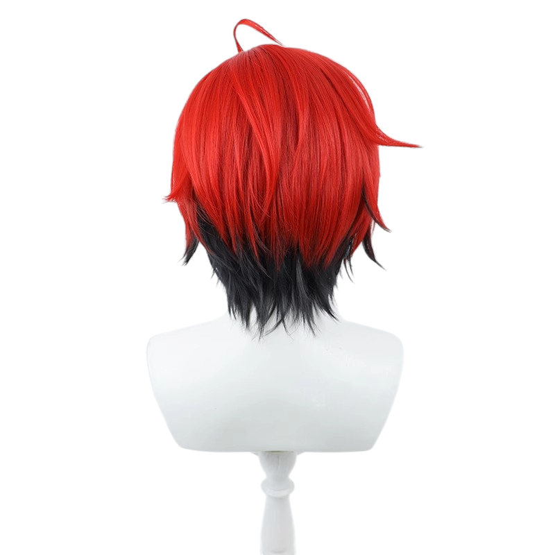 White Smoke Machina X Flayon Cosplay Wig - Hololive English (Red Styled Layered) (FEVERCOS)