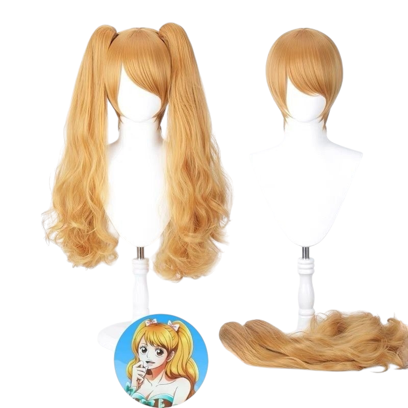 White Smoke Charlotte Pudding Cosplay Wig - One Piece (Caramel Twin Tails Base Set) (FEVERCOS)