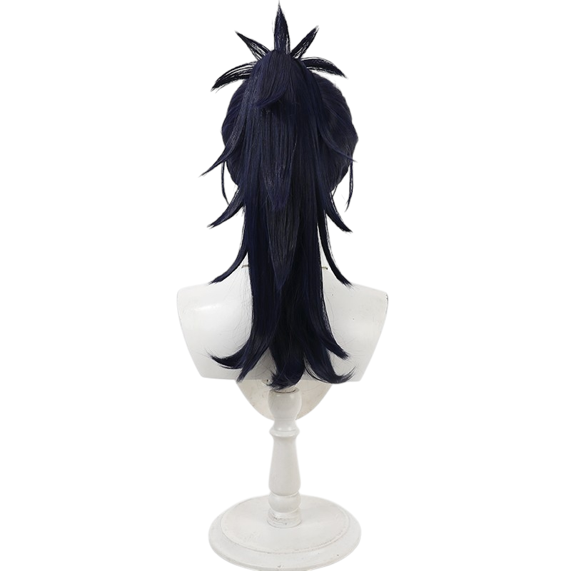 Dark Slate Gray Koheita Nanamatsu Cosplay Wig - Nintama Rantaro (Blue/Purple Spiky) (FEVERCOS)
