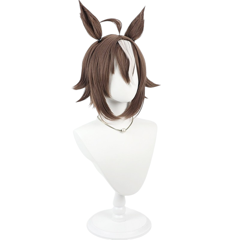 White Smoke Duramente Cosplay Wig - Pretty Derby (White Highlight Ears Tail Set) (FEVERCOS)