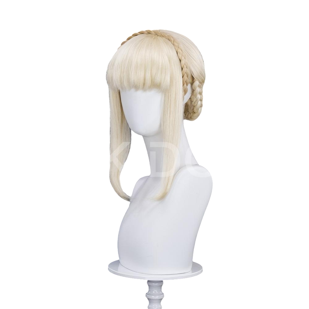 White Smoke Needle Knight Leda Cosplay Wig - Elden Ring (Blonde Braided Updo) (FEVERCOS)