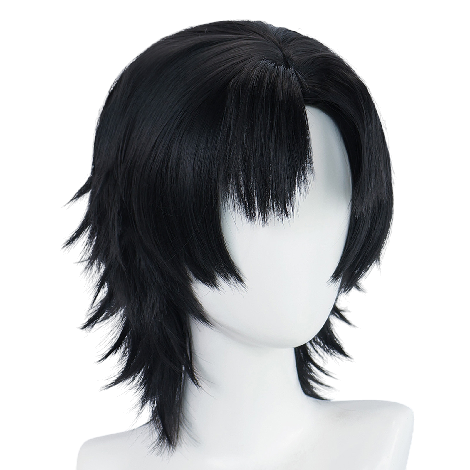 Dark Slate Gray Hei Xiazi (Black Glasses) Cosplay Wig - The Lost Tomb / DMBJ (Black Wolf Cut) (FEVERCOS)