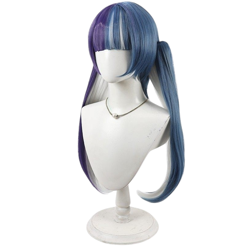 White Smoke Mei Kano Cosplay Wig - Persona 5: The Phantom X (Split Color Detachable Twin Tails) (FEVERCOS)