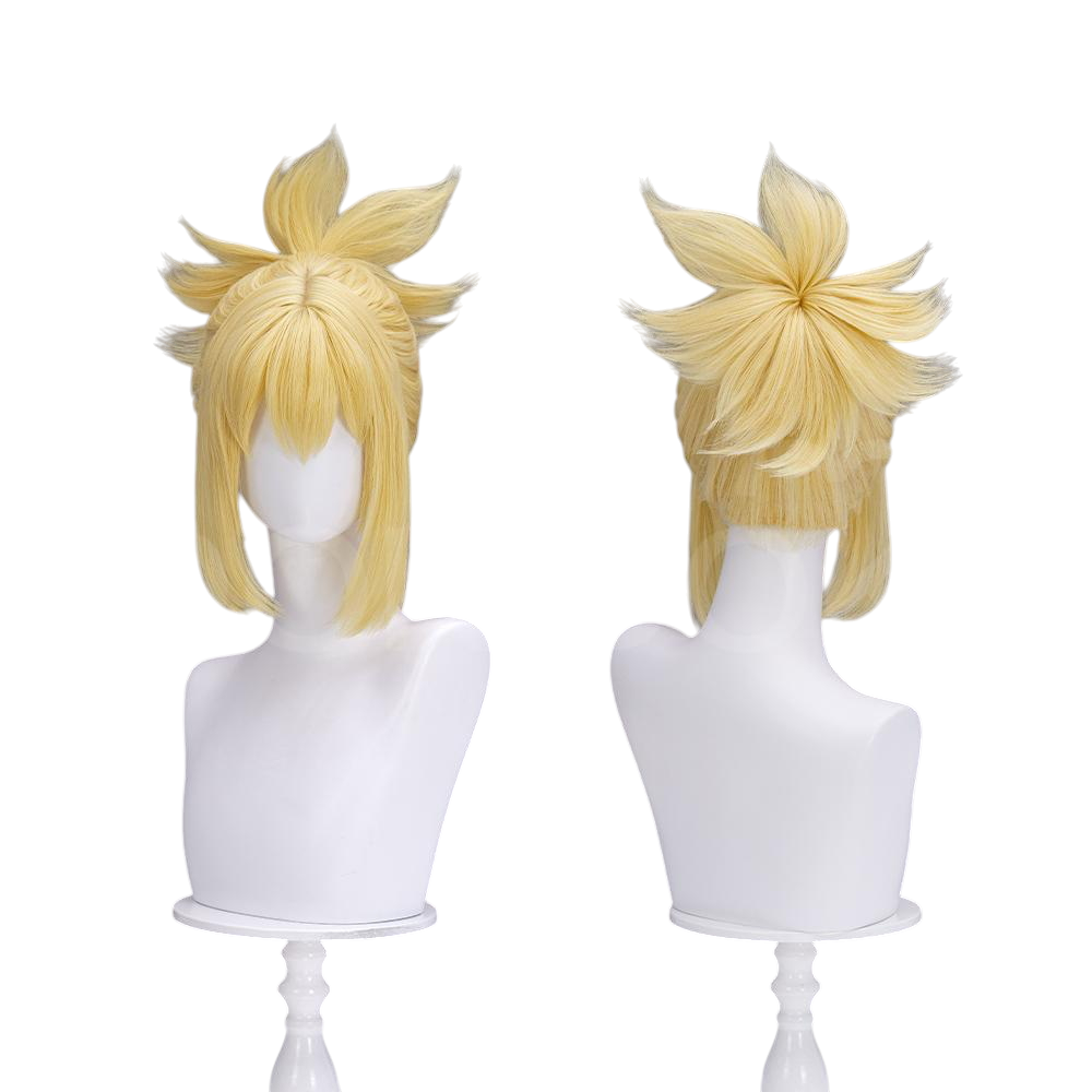 White Smoke Kohaku Cosplay Wig - Dr. STONE (Blonde Integrated Ponytail Scalp) (FEVERCOS)