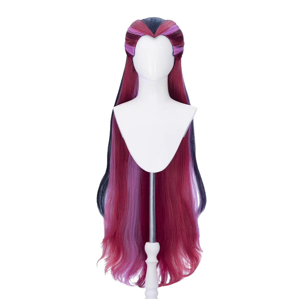 White Smoke Raven Queen Cosplay Wig - Ever After High (100cm Purple/Black/Silver Mix) (FEVERCOS)