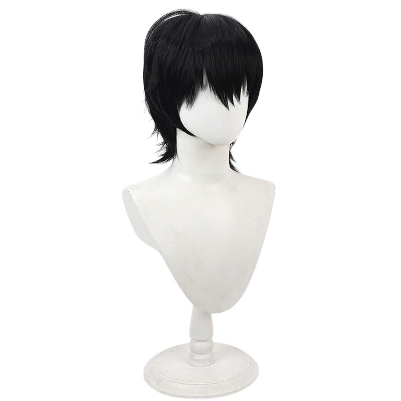 White Smoke Nagumo Cosplay Wig - Sakamoto Days (Black Teased Short) (FEVERCOS)