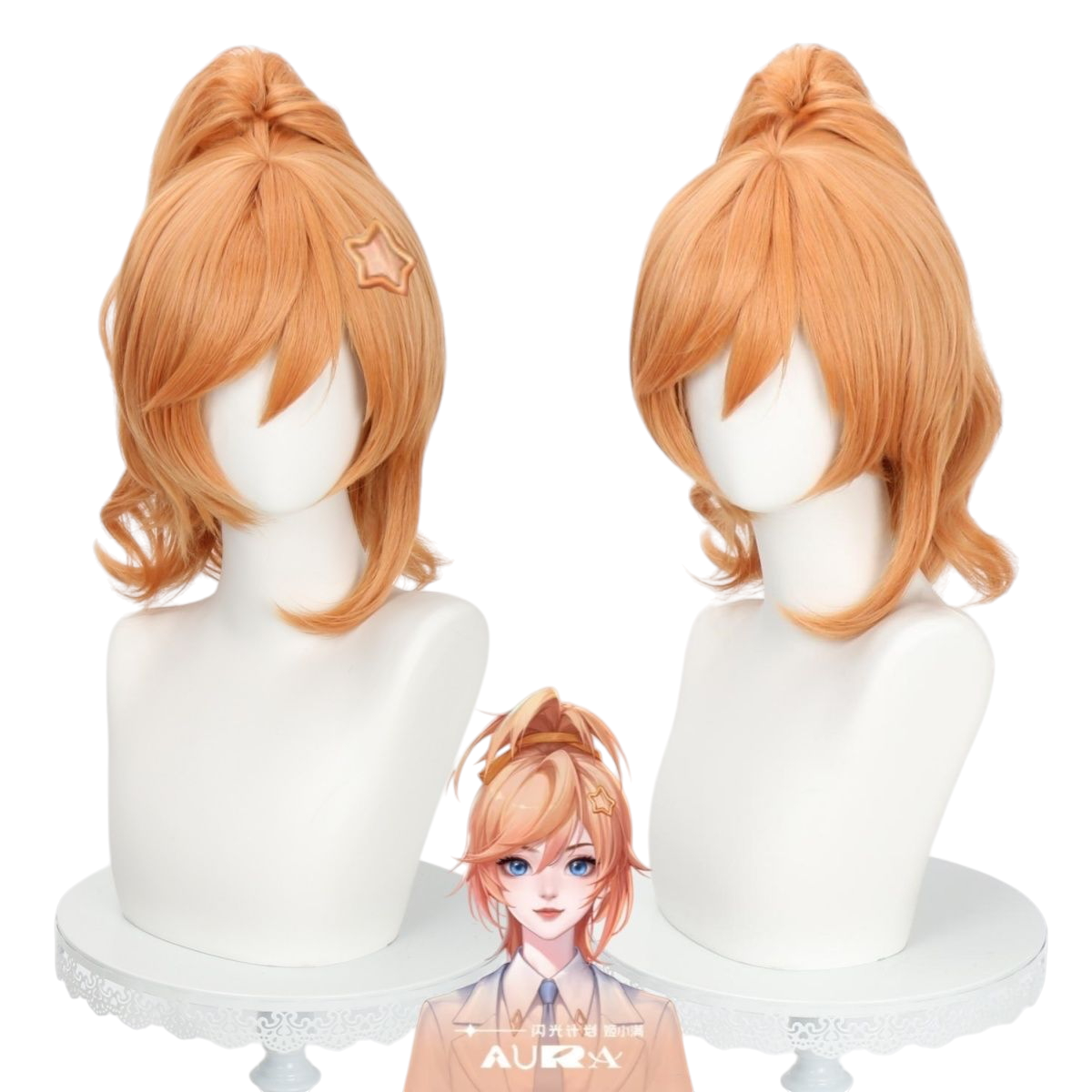 White Smoke Ji Xiaoman Cosplay Wig - Flash Project (Clip-On Ponytail) (FEVERCOS) Honor of Kings