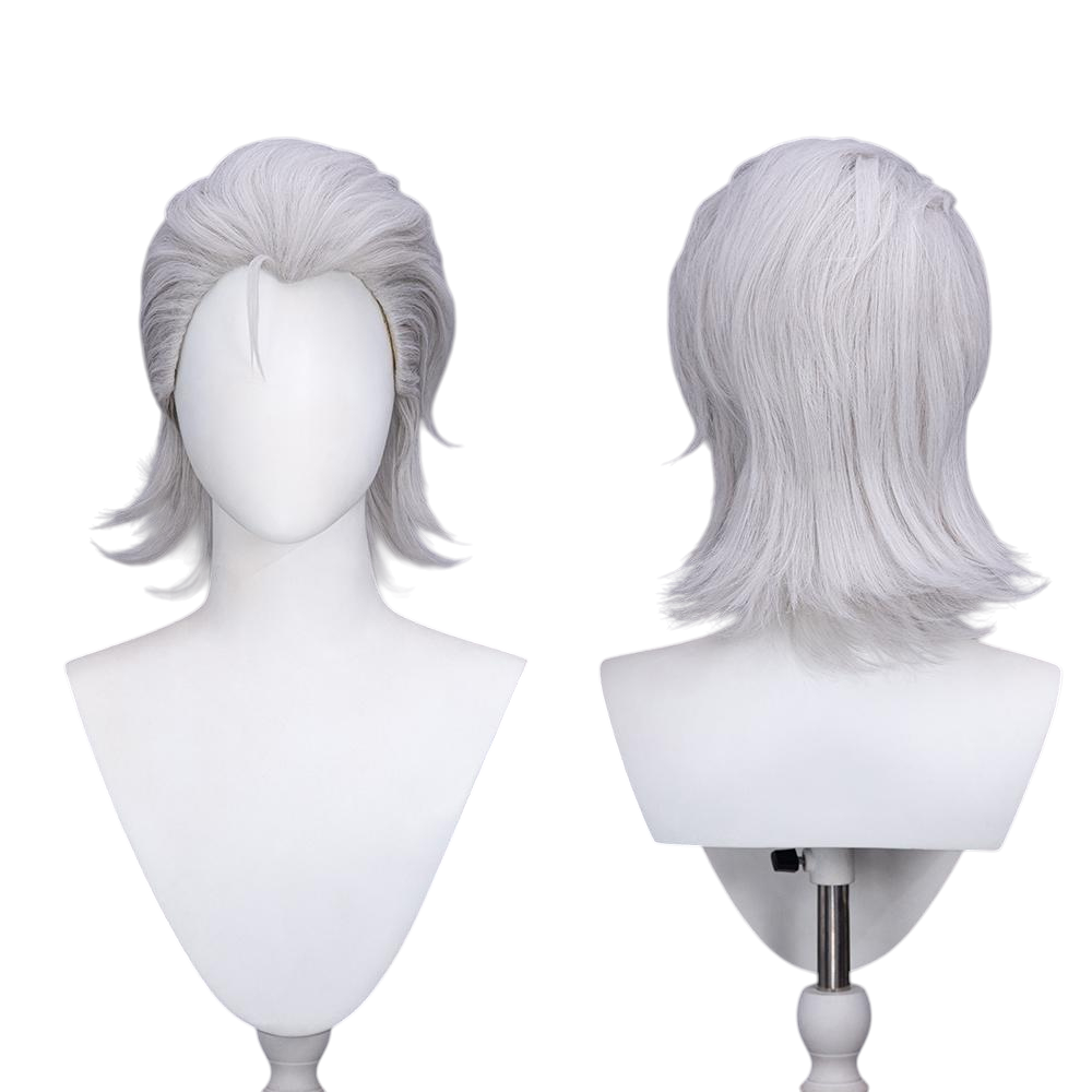 White Smoke X Cosplay Wig - To Be Hero X (Teased Roots Widow's Peak Slicked Back) (FEVERCOS)