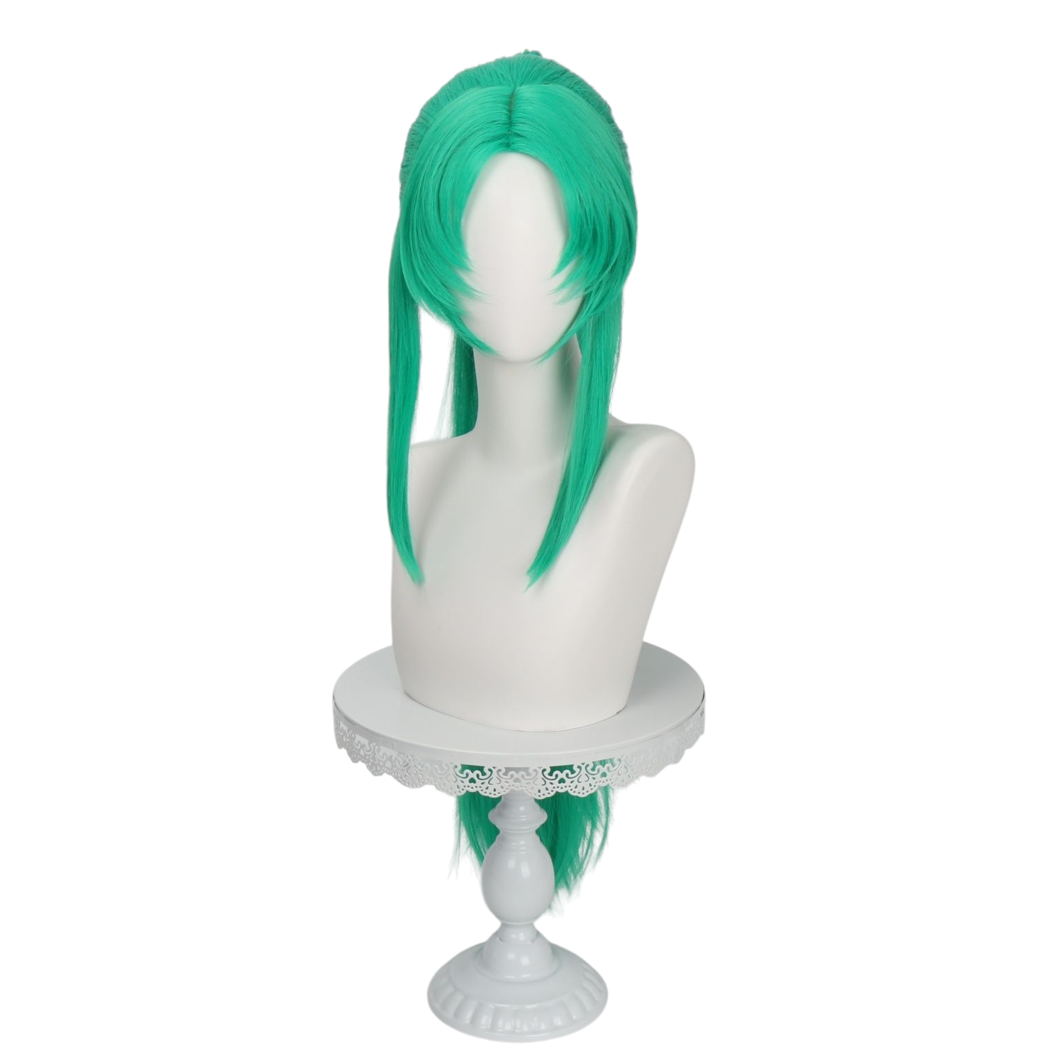White Smoke Mion Sonozaki Cosplay Wig - Village Heir (Green Ponytail) (FEVERCOS) Higurashi When They Cry