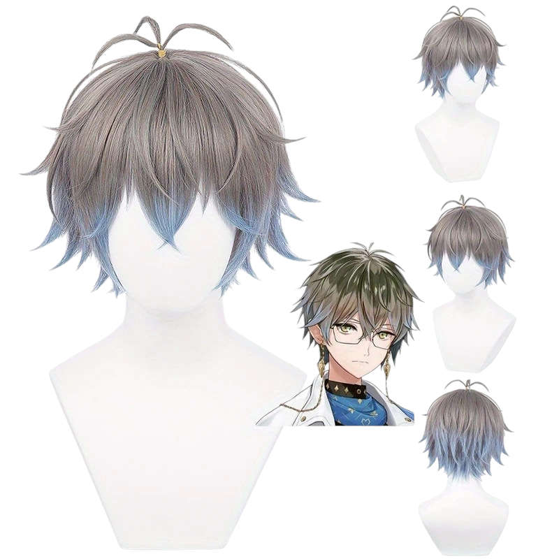 White Smoke Shu Yamino Cosplay Wig - Nijisanji EN (Highlighted Long Tail Mullet) (FEVERCOS)
