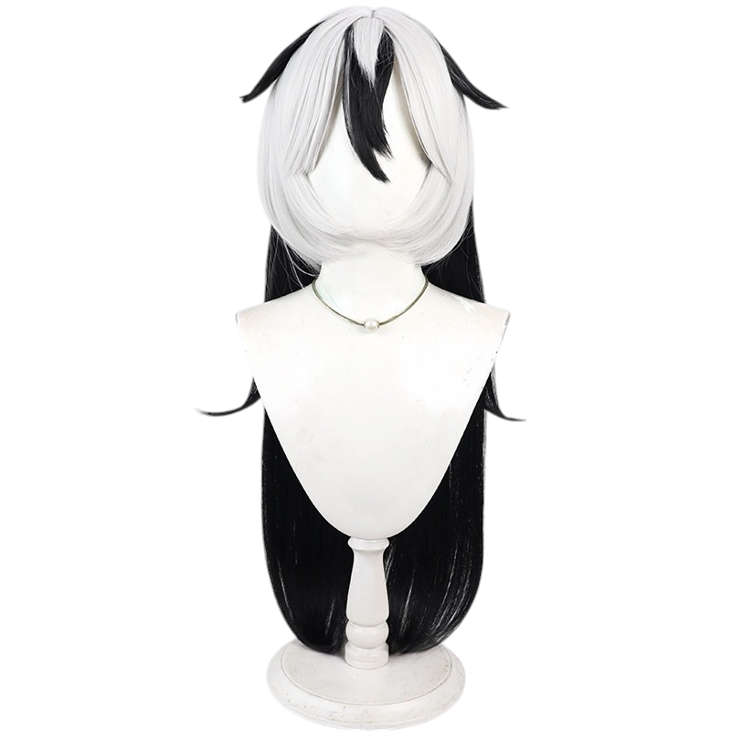 White Smoke Coralie 6626 Planck Cosplay Wig - Honkai Impact 3rd (Black with White Highlights) (FEVERCOS)