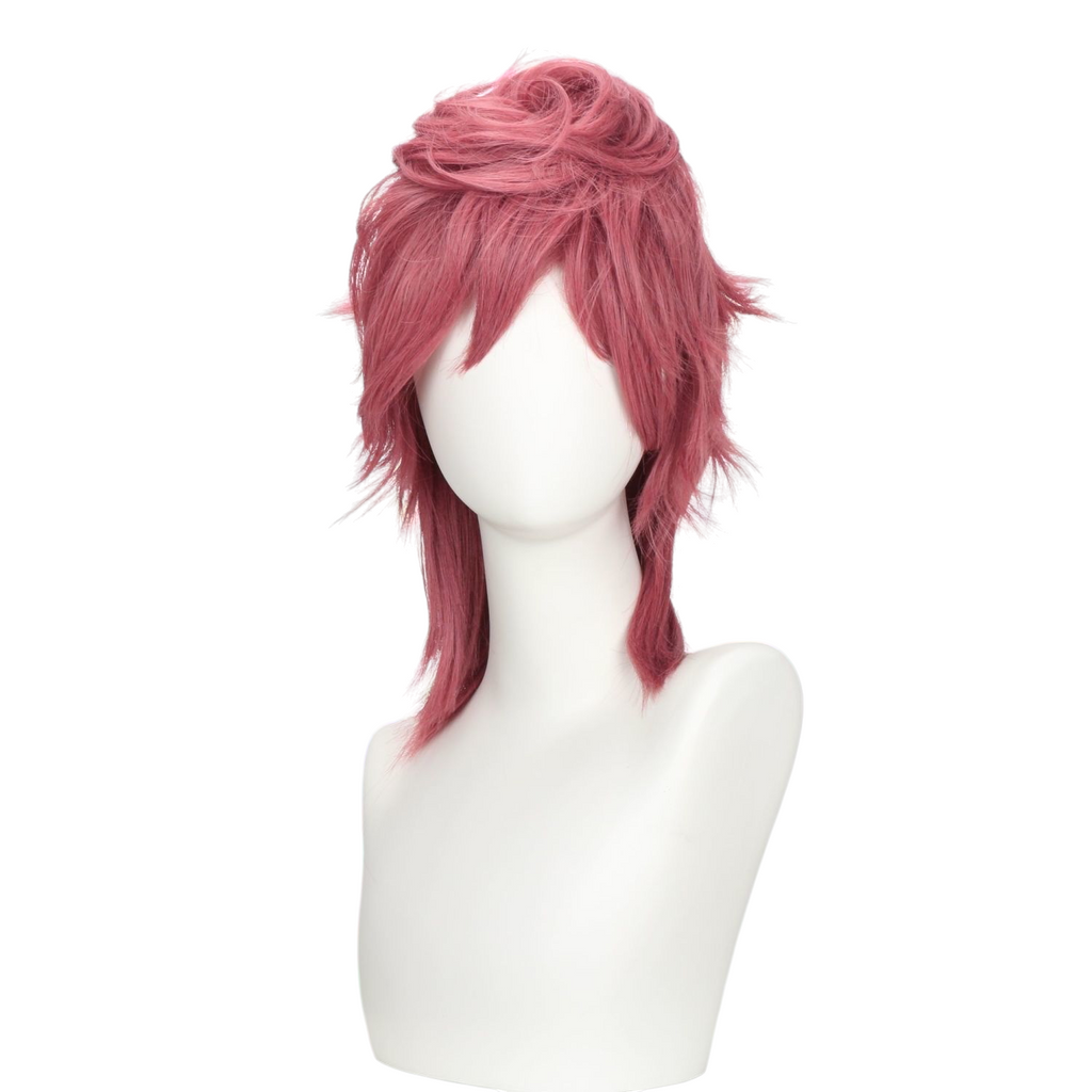 White Smoke Trish Una Cosplay Wig - Golden Mobster (Pink Swirl Rose Net) (FEVERCOS) JOJO