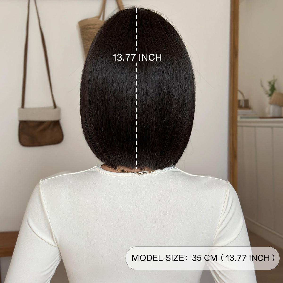 Light Gray Black Short Straight Bob Wig - Everyday Fashion (Inward Curve Bangs) (FEVERCOS)
