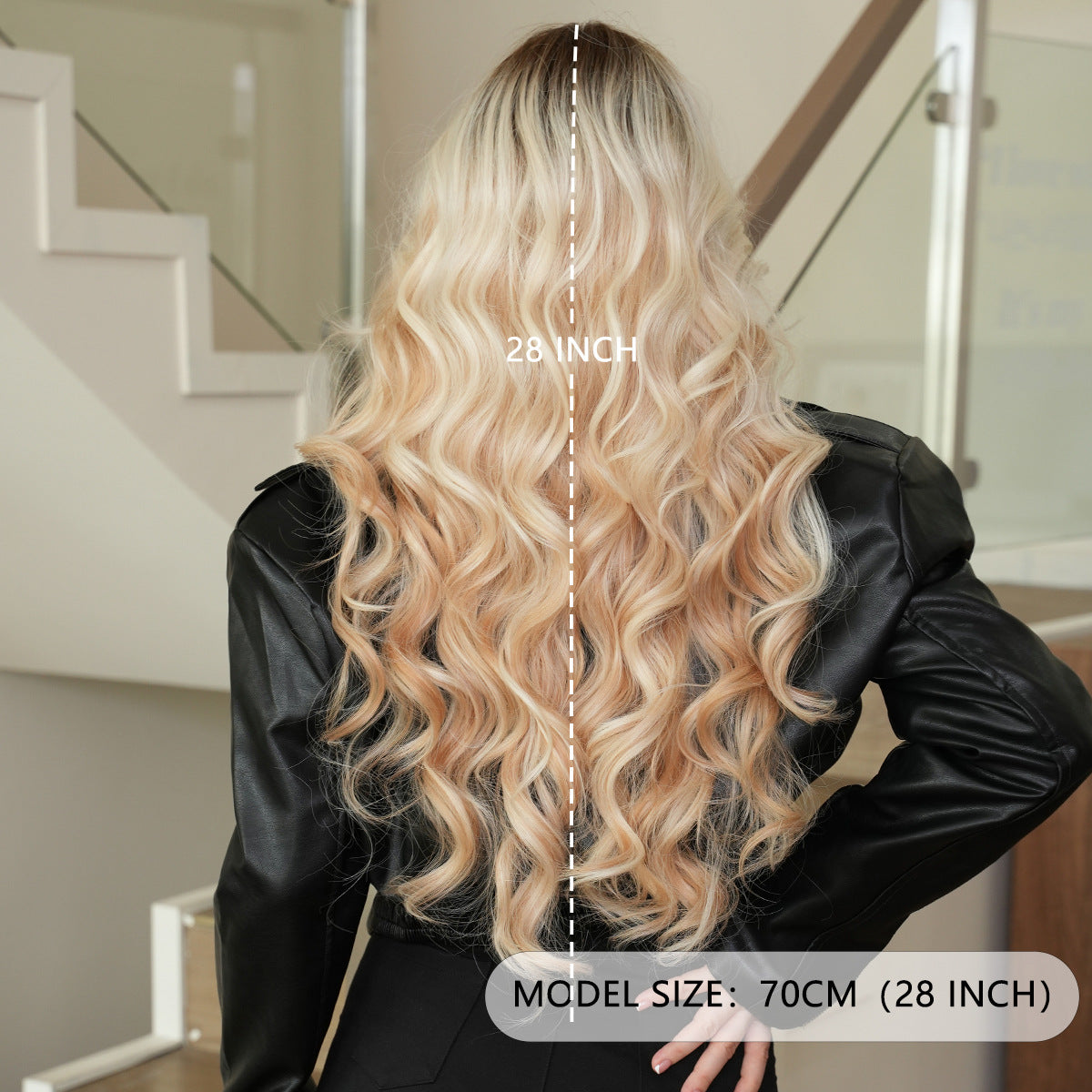 Dark Gray Platinum Blonde Highlight Lace Wig - Elite Lace Fronts (T-Part Wavy) (FEVERCOS)