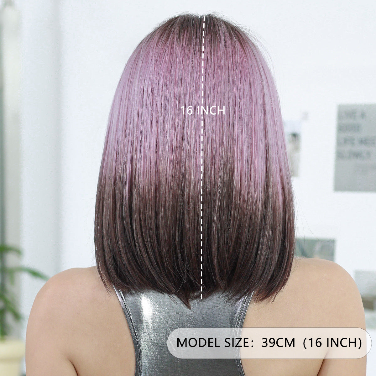 Alice Blue Pink Brown Gradient Lace Wig - Elite Lace Fronts (Short Bob T-Part) (FEVERCOS)