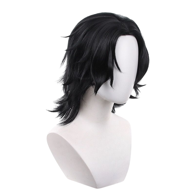 White Smoke Portgas D. Ace Cosplay Wig - One Piece (Black Flipped Middle Part) (FEVERCOS)