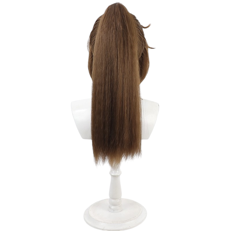 Beige Isaku Zenpoji Cosplay Wig - Nintama Rantaro (Brown Soft Ponytail) (FEVERCOS)
